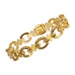 Bracelet or jaune 750 alternant des maillons différents