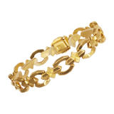 Bracelet or jaune 750 alternant des maillons différents