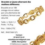 Bracelet or jaune 750 alternant des maillons différents