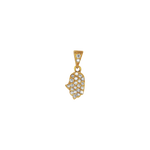 Pendentif or jaune 750, 23 diamants main de Fatma