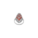 Bague argent marquise agrémentée de grenat