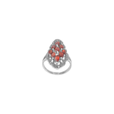 Bague argent marquise agrémentée de grenat