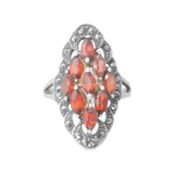 Bague argent marquise agrémentée de grenat