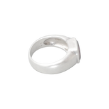 Bague en argent avec améthyste rectangulaire