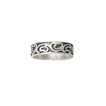 Anneau homme argent 925 avec gravures sur fond noir