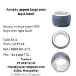 Anneau argent large avec lapis lazuli