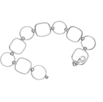 Bracelet argent alternant des carrés et des ronds