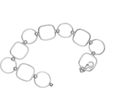 Bracelet argent alternant des carrés et des ronds