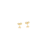 Boucles d'oreille or jaune 750 en forme de trèfle à 4 feuilles