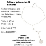 Collier or gris 750 orné de 10 diamants
