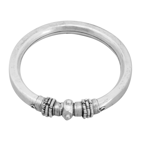Bracelet argent 800 jonc artisanal rigide articulé