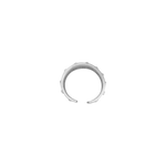 Bague argent ouverte alternant 3 motifs différents