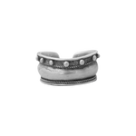 Bague argent ouverte alternant 3 motifs différents