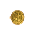 Bague or jaune avec pièce de 2,5 pesos