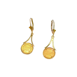 Boucles d'oreille or jaune avec pièce de 2 pesos