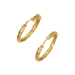Boucles d'oreille créoles torsadées or jaune 750