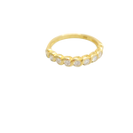 Bague or jaune 750, 9 diamants