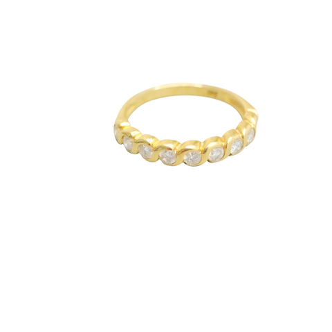 Bague or jaune 750, 9 diamants