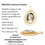 Médaille or jaune et émaux