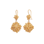 Boucles d'oreille en or jaune 750 avec perles
