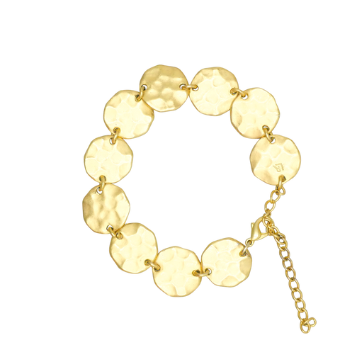 Bracelet en cuivre avec 10 médailles martelées