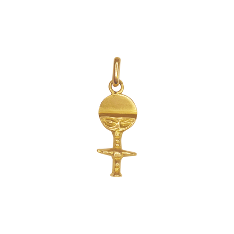 Pendentif or jaune figurine ethnique