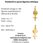 Pendentif or jaune figurine ethnique