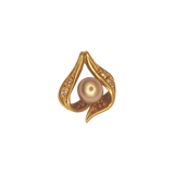 Pendentif en or jaune ornée de 4 diamants et perle de Tahiti