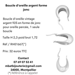 Boucle d'oreille argent forme jonc