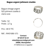 Bague argent joliment ciselée
