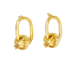 Boucles d'oreille ovales ornées de 3 anneaux mobiles