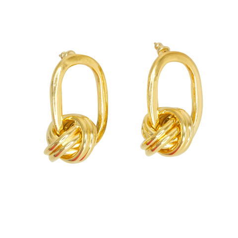 Boucles d'oreille ovales ornées de 3 anneaux mobiles