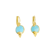 Boucles d'oreille avec perle bleue, marque Gas St Tropez