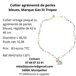 Collier agrémenté de perles bleues Gas St Tropez