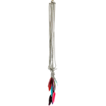 Collier sautoir avec plumes bicolores, marque Gas St Tropez