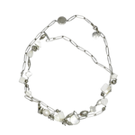 Collier argent 900 agrémenté de perles et médailles Gas St Tropez