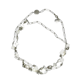 Collier argent 900 agrémenté de perles et médailles Gas St Tropez