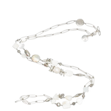 Collier argent 900 agrémenté de perles et médailles Gas St Tropez