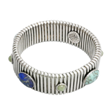 Bracelet extensible argent avec pierres en cabochon