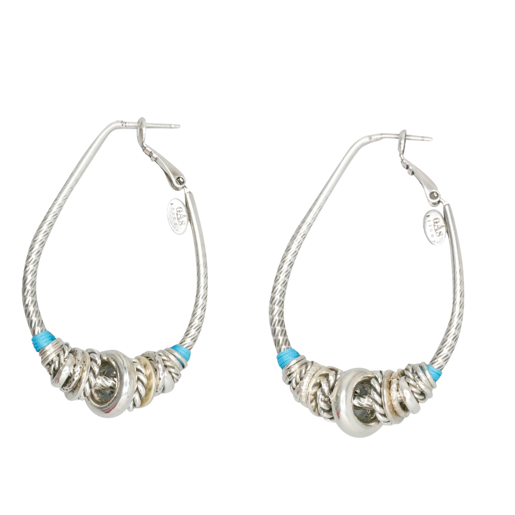 Boucles D'oreilles Créateur GAS St Tropez - Argenté - Occasion Très Bon état