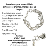 Bracelet argent assemblé de différentes chaînes, marque Gas St Tropez