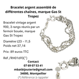 Bracelet argent assemblé de différentes chaînes, marque Gas St Tropez