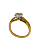 Bague or jaune 7 diamants formant une fleur
