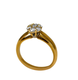 Bague or jaune 7 diamants formant une fleur