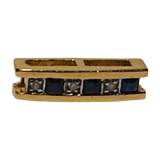 Pendentif or jaune pavé de 3 diamants et 3 saphirs