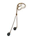 Collier or jaune 2 perles de Tahiti tombantes