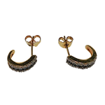 Boucles d'oreilles or jaune 16 diamants et 7 saphirs