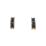Boucles d'oreilles or jaune 16 diamants et 7 saphirs