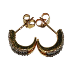 Boucles d'oreilles or jaune 16 diamants et 7 saphirs