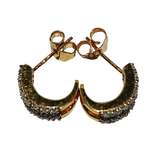 Boucles d'oreilles or jaune 16 diamants et 7 saphirs